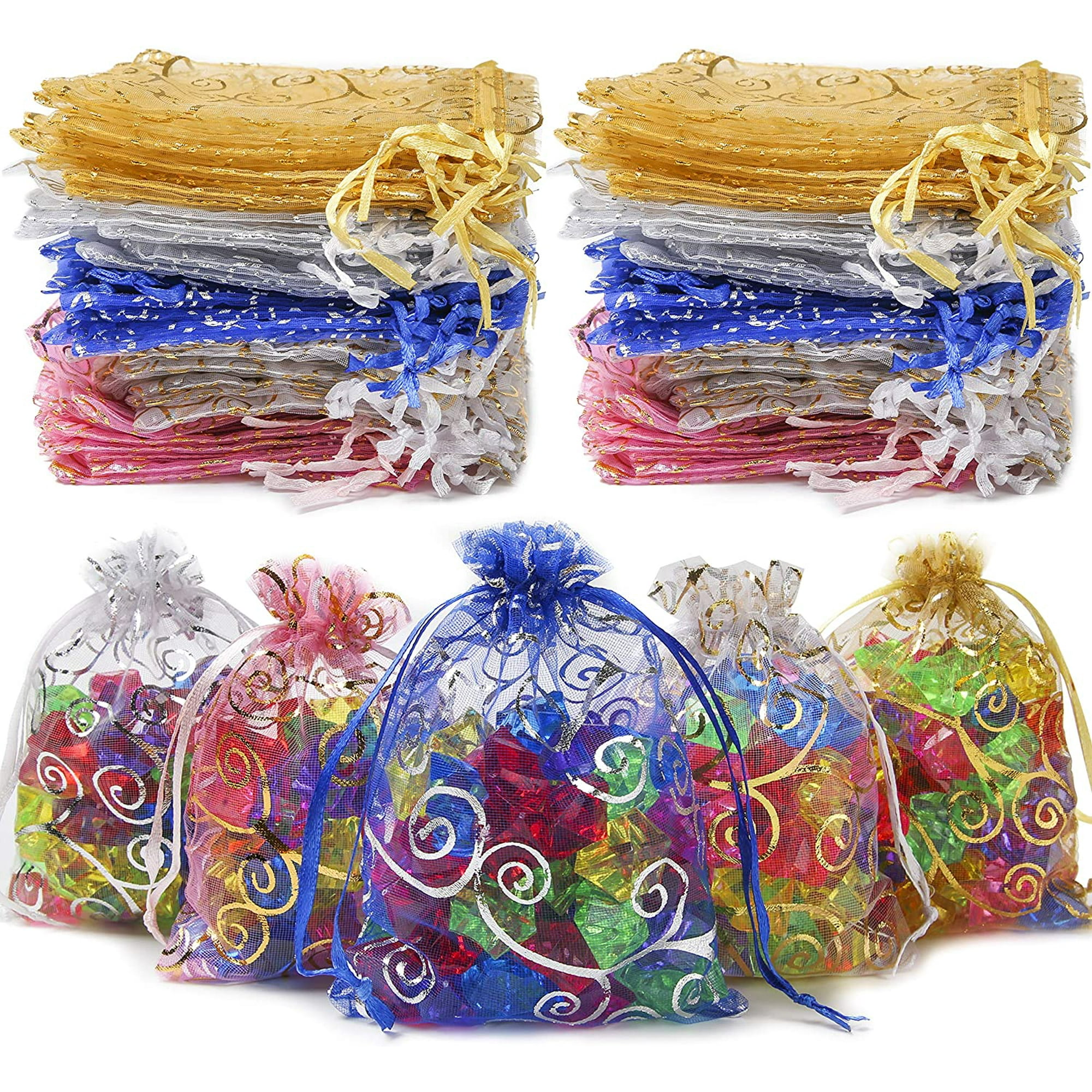 200 Pack Sheer Organza Bags Drawstring Organza Pouches Gold Swirl Design Organza Bags Wedding Party Favor Organza Bags 200 Pack Sheer Organza Bags Drawstring Organza Pouches Gold Swirl Design Organza Bags Wedding Party Favor Organza Bags